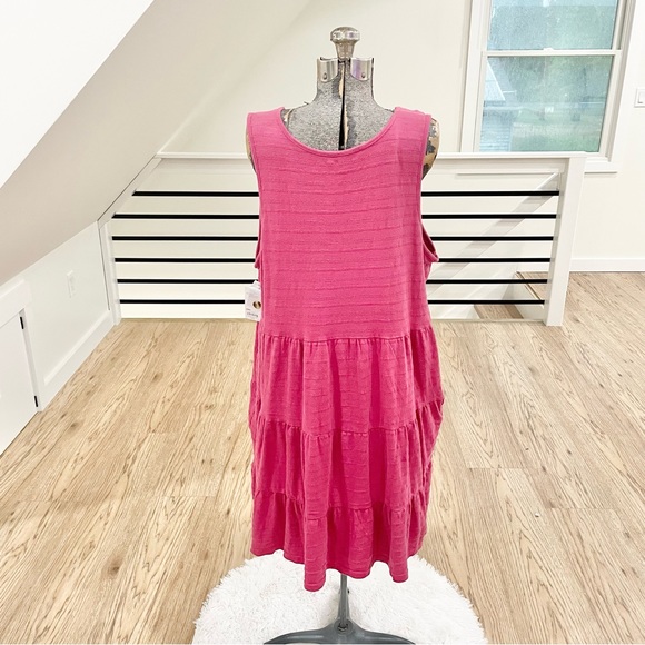 NWT XXL Sleeveless button down, tiered knit purple dress - Picture 5 of 7